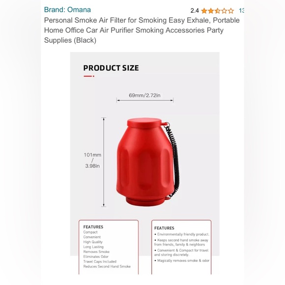 Smokebuddy personal smoke air filter - Picture 2 of 4